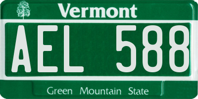 VT license plate AEL588