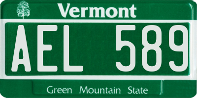 VT license plate AEL589