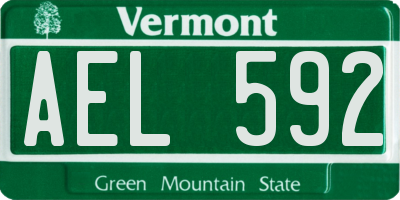 VT license plate AEL592