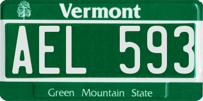 VT license plate AEL593