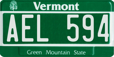 VT license plate AEL594