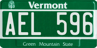 VT license plate AEL596