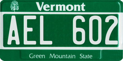 VT license plate AEL602