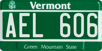 VT license plate AEL606