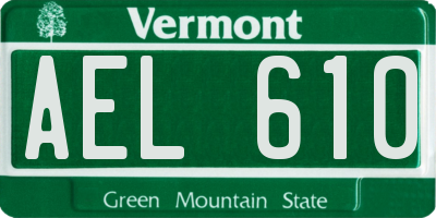 VT license plate AEL610
