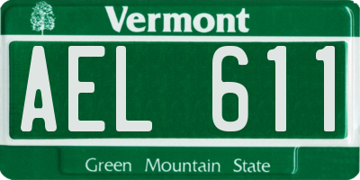 VT license plate AEL611