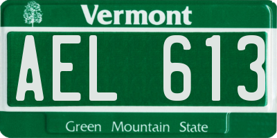 VT license plate AEL613