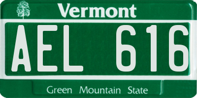 VT license plate AEL616