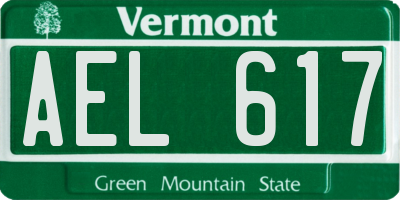 VT license plate AEL617
