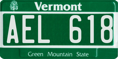 VT license plate AEL618