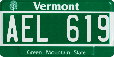 VT license plate AEL619