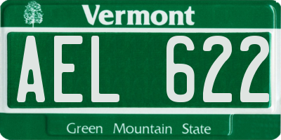 VT license plate AEL622