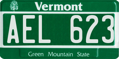 VT license plate AEL623