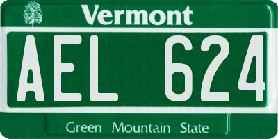 VT license plate AEL624