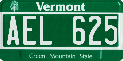 VT license plate AEL625