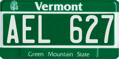 VT license plate AEL627