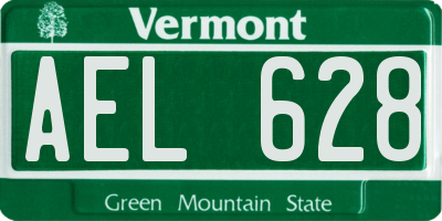 VT license plate AEL628