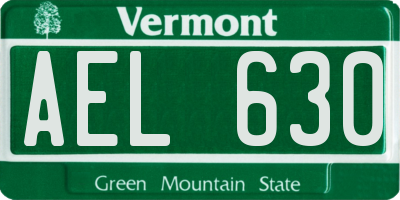 VT license plate AEL630