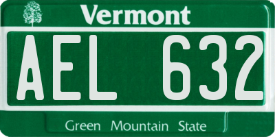 VT license plate AEL632