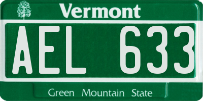 VT license plate AEL633