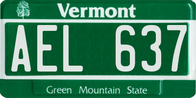 VT license plate AEL637