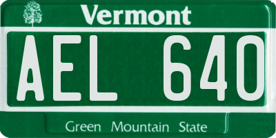 VT license plate AEL640