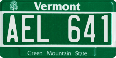 VT license plate AEL641