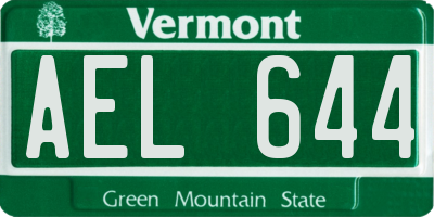 VT license plate AEL644