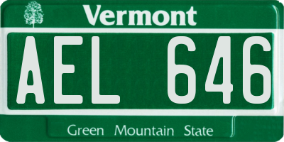VT license plate AEL646