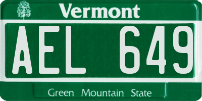 VT license plate AEL649