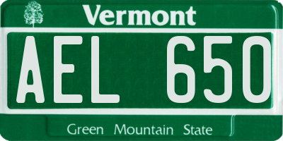 VT license plate AEL650
