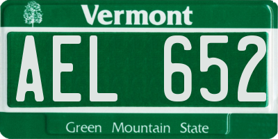 VT license plate AEL652