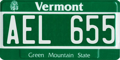 VT license plate AEL655