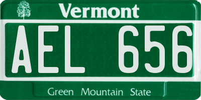 VT license plate AEL656