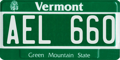 VT license plate AEL660