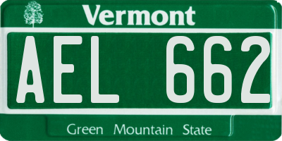 VT license plate AEL662