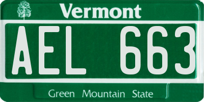 VT license plate AEL663