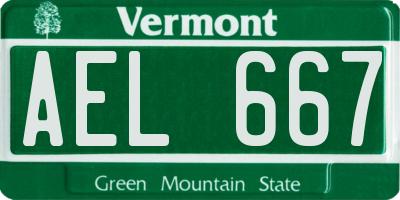 VT license plate AEL667