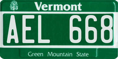 VT license plate AEL668