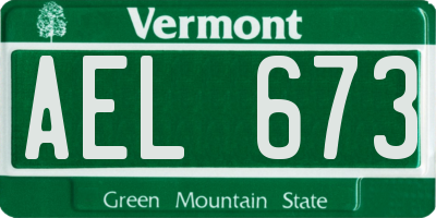 VT license plate AEL673