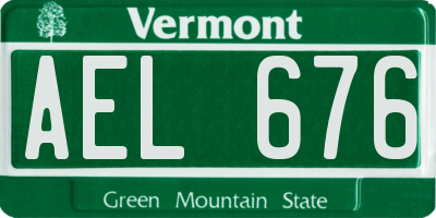 VT license plate AEL676