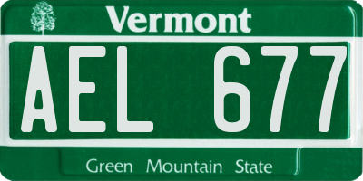 VT license plate AEL677