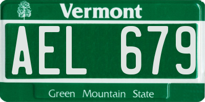 VT license plate AEL679
