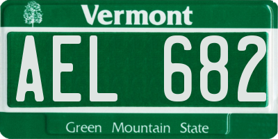 VT license plate AEL682
