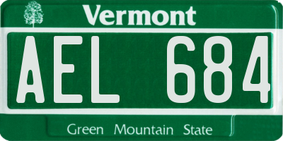 VT license plate AEL684