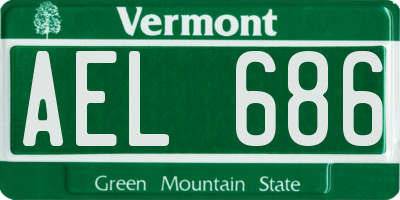 VT license plate AEL686