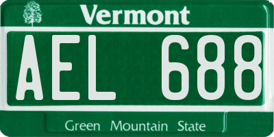 VT license plate AEL688