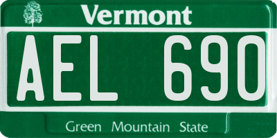 VT license plate AEL690