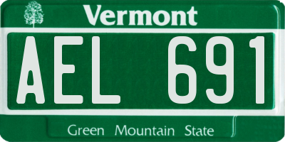 VT license plate AEL691