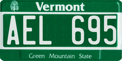 VT license plate AEL695